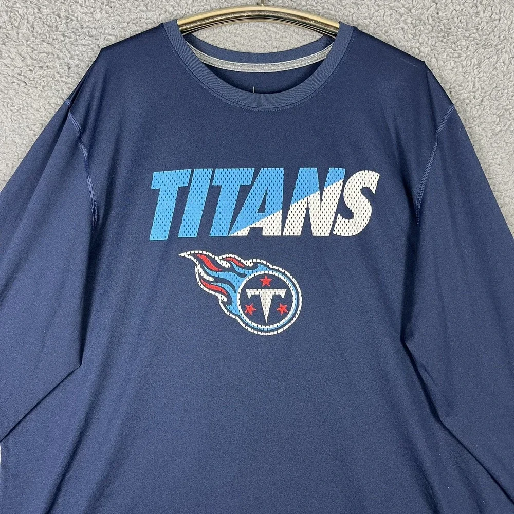 Nike Tennesee Titans Shirt Mens 2XL/XXL Blue L/S NFL Equipment Training Dri Fit